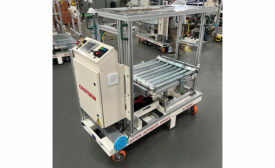 AGV system with powered conveyor helps increase productivity.