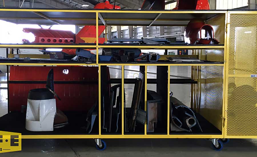 aircraft parts storage rack