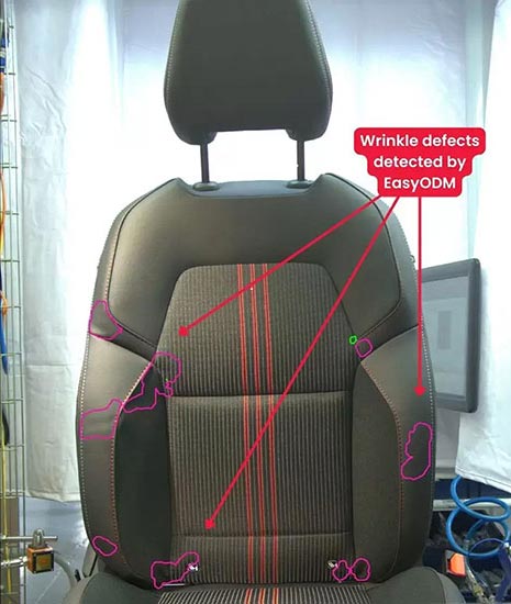 detecting wrinkle defects in car seat upholstery