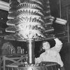 J57 aircraft engine being assembled at the Ford Aircraft Engine Division factory in Chicago